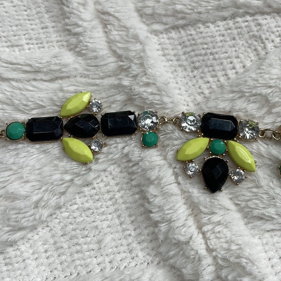 Gold & Lime Green Statement Necklace | 18”-21” - Picture 3 of 4